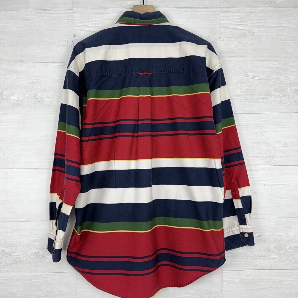 Vtg CHAPS Ralph Lauren‎ Shirt Mens L Striped Long Sleeve Button Down Western 90s - Picture 5 of 13